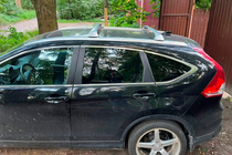 Honda CRV 2012-2016 Dachträger Quertraversen für integrierte Reling OEM (2 Stk.) Schwarz Foto 2