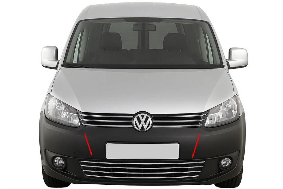 Volkswagen Caddy 2010-2015 Einteiliger Edelstahl-Kühlergrill für Stoßstange Image