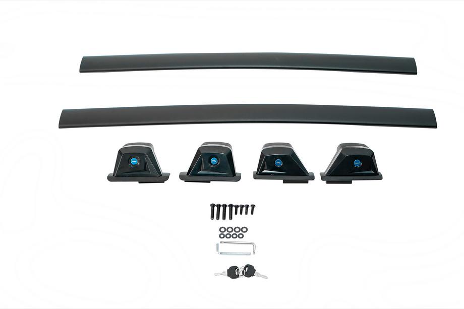 Toyota Yaris/Yaris Cross (XP210) 2020- Dachträger Quertraversen für integrierte Reling OEM (2 Stk.) Schwarz Foto 3