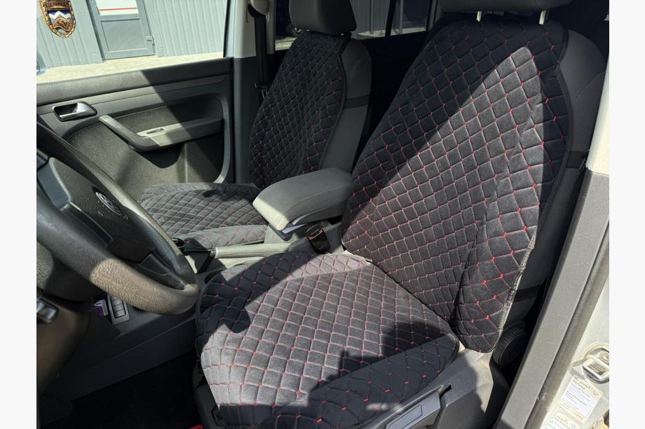 Sitzauflage Velours (1 Stk., Schwarz mit roter Naht) Image