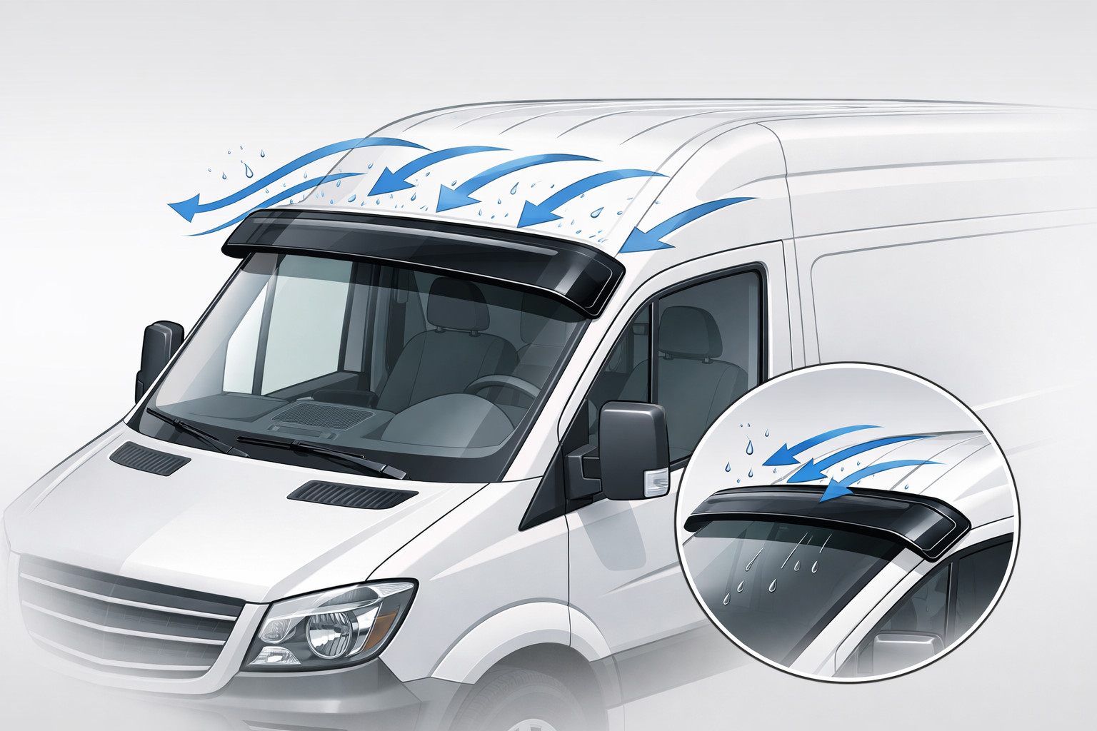 Windabweiser für die Bus-Frontscheibe: wann er wirklich nützt