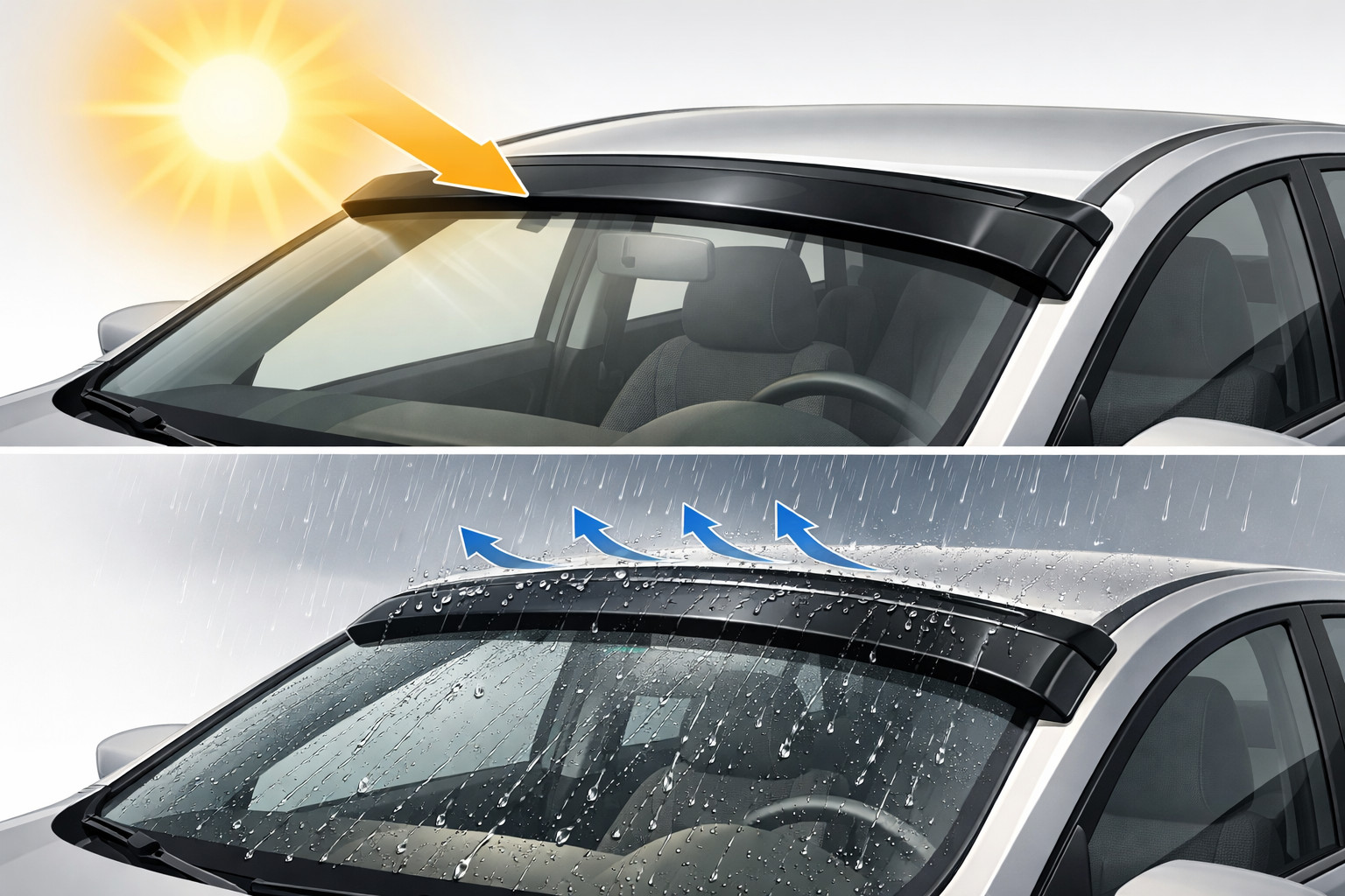 Lohnt sich ein Windabweiser für die Windschutzscheibe bei Sonne und Regen?