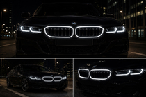 BMW 3 Series G20/G21 2018- Nieren 1-Bar LED (2022+, Hochglanzschwarz) Foto 5