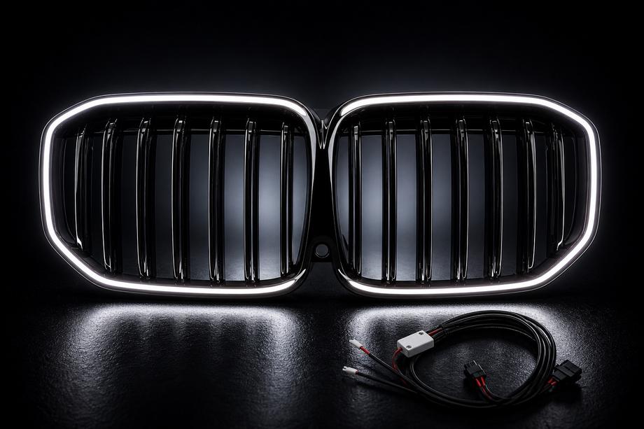 BMW X7 G07 2019- M-Look LED Nieren-Grill (2019-2022, Schwarz Hochglanz) Foto 11