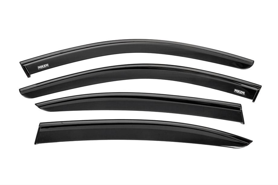 BMW 3 Series E90/E91 2005-2011 Windabweiser mit schwarzer Zierleiste Niken Luxury (4 Stk.) Image