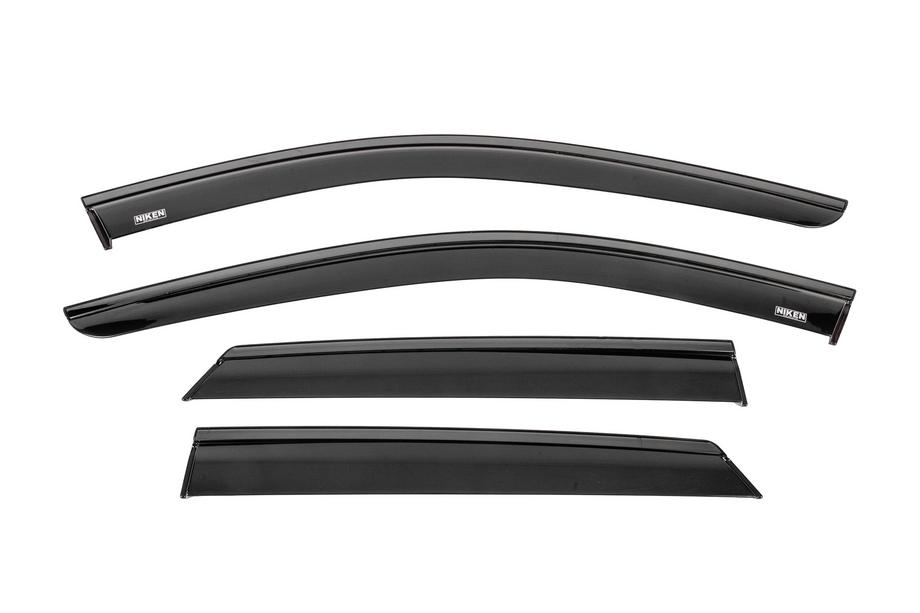 Mercedes ML W164 2005-2011 Windabweiser mit schwarzer Zierleiste Niken Luxury (4 Stk.) Image