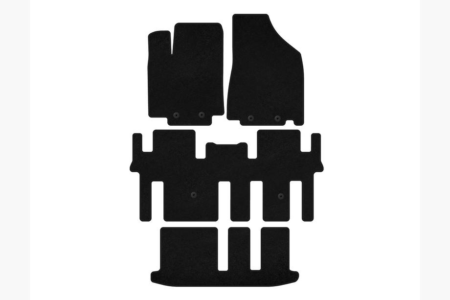 Nissan Pathfinder R52 2012-2021 Textil Fußmatten Deluxe (3 Reihen, Schwarz) Image