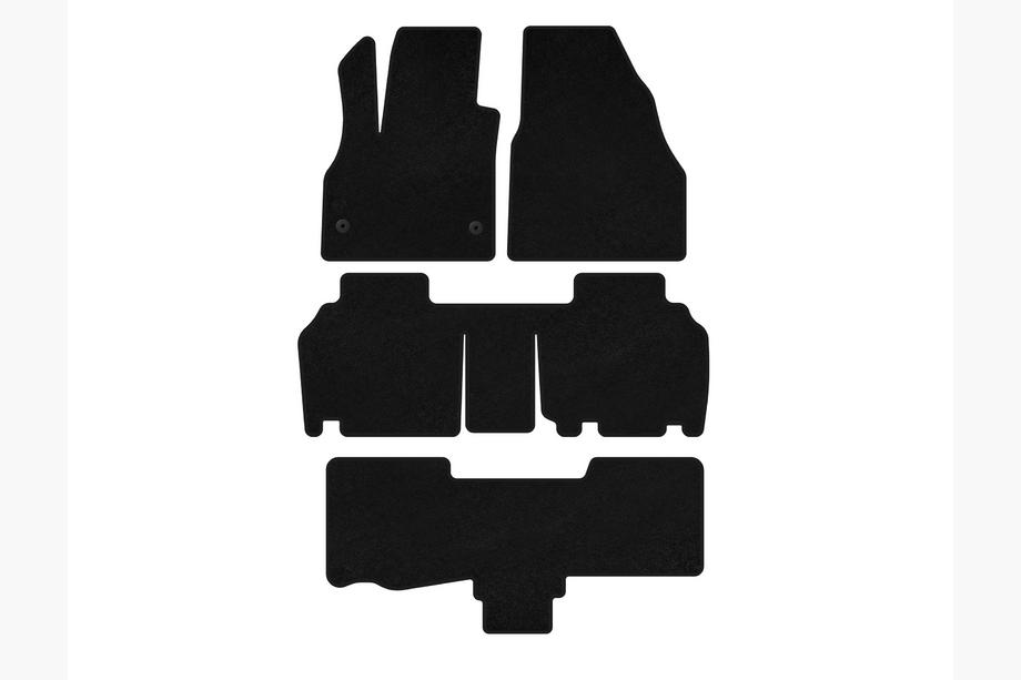 Renault Kangoo 2008–2020 Textil-Fußmatten Deluxe (3-reihig, 5-türig/7-sitzig, schwarz) Foto 1