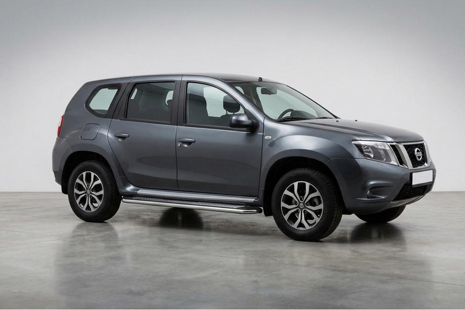 Nissan Terrano 2014- Seitliche Trittbretter Maydos V2 (2 Stk., Aluminium/Edelstahl) Image
