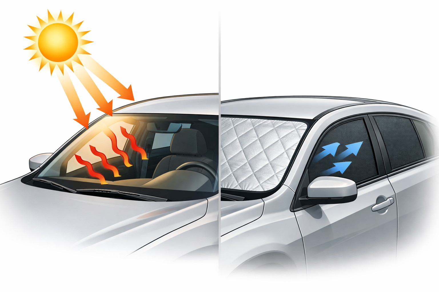 Helfen Sonnenblenden gegen Überhitzung im geparkten Auto?