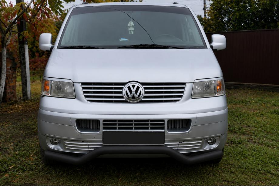 Volkswagen T5 Transporter 2003-2010 Frontschutzbügel Welle ST007 Black (Edelstahl) Foto 3