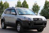 Hyundai Tucson JM 2004- Frontschutzbügel ST014 Schwarz (Edelstahl) Foto 2