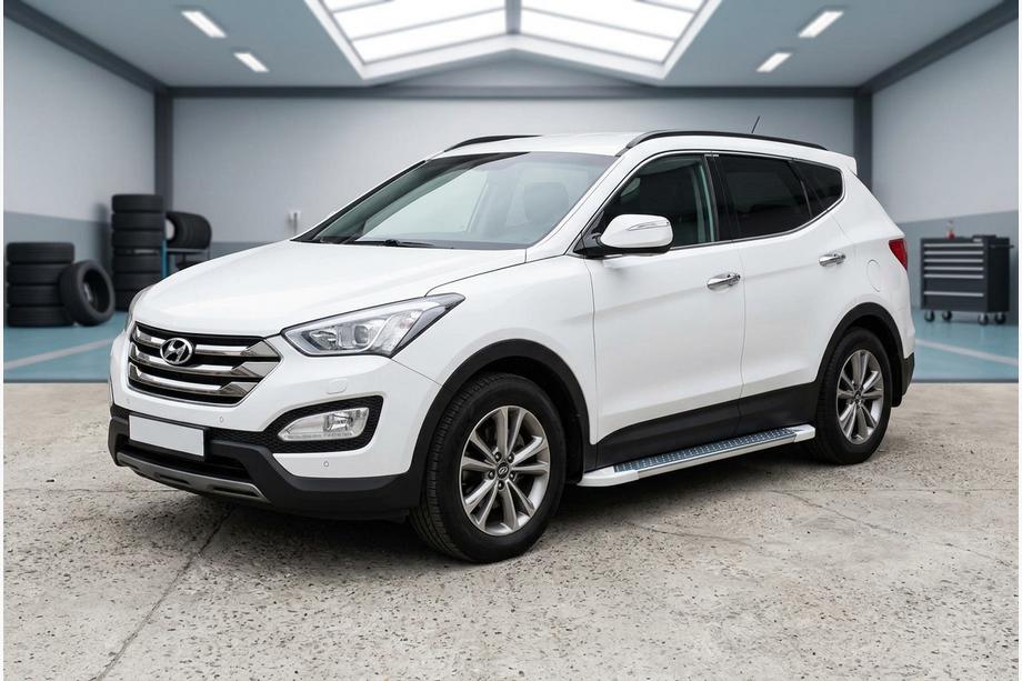 Hyundai Santa Fe 3 2012-2018 Seitenschweller Allmond White (2 Stk., Aluminium) Image