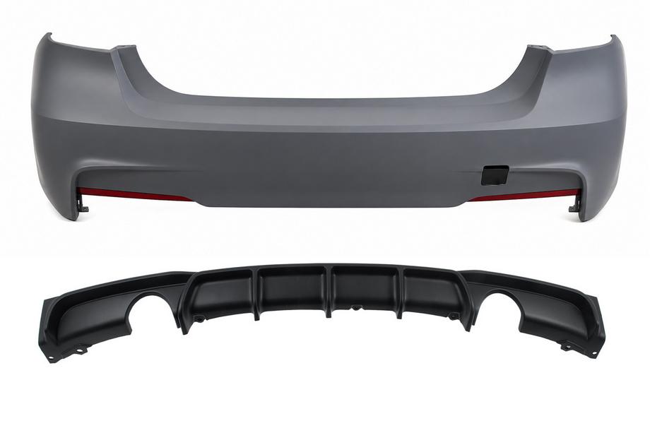 BMW 3 Series F30/F31 2012-2019 Heckstoßstange mit Diffusor für beidseitigen Einfachauspuff M-Sport (für F30) Foto 1