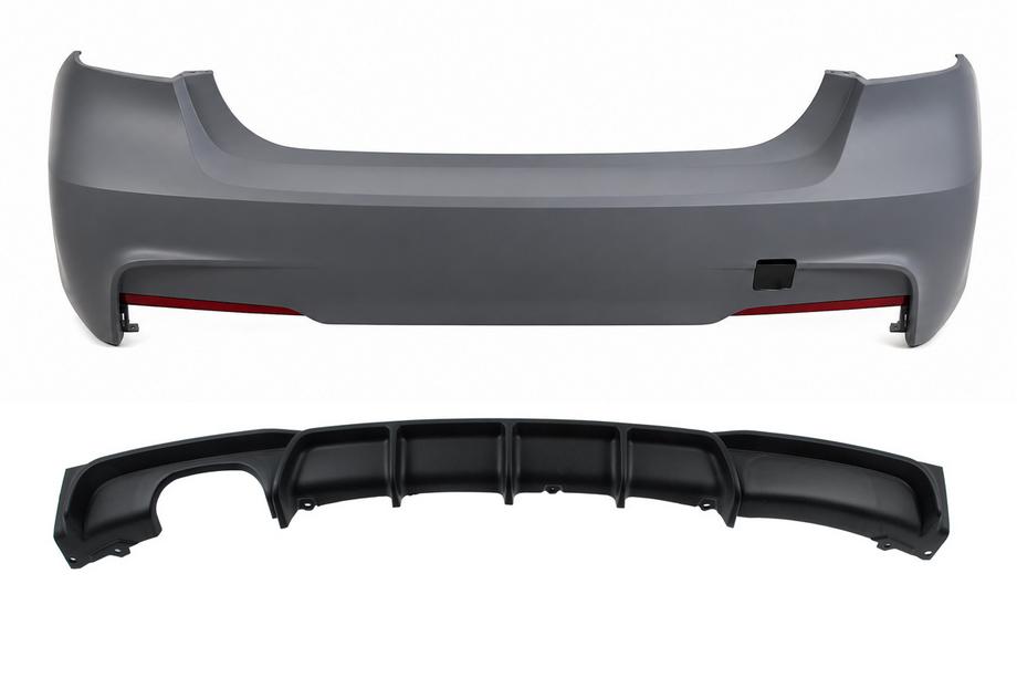 BMW 3 Series F30/F31 2012-2019 Heckstoßstange mit Diffusor für einseitige Doppelendrohre M-Sport (für F30) Foto 1
