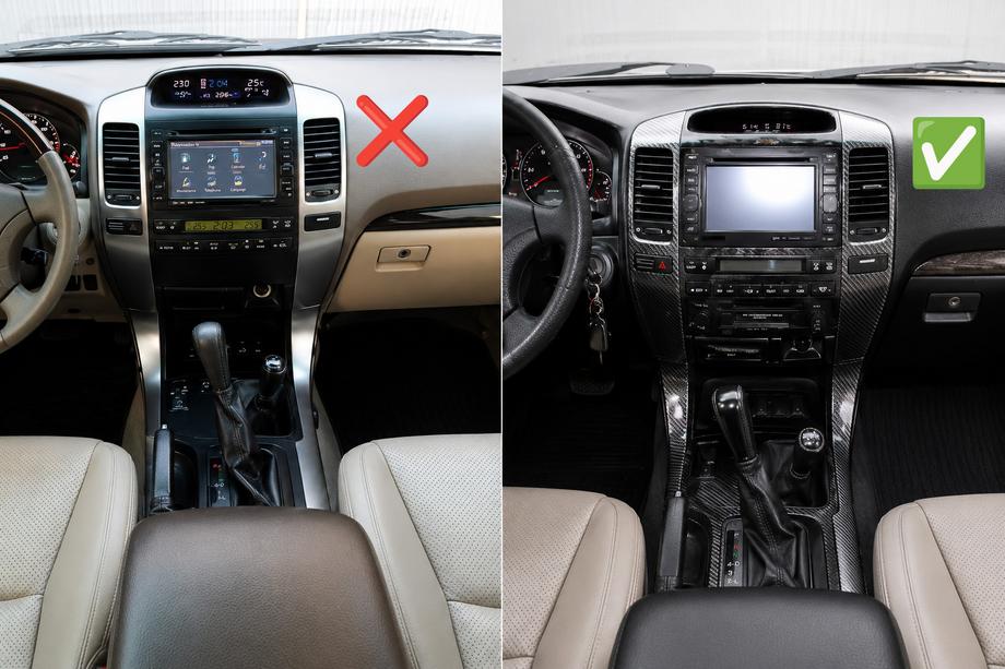 Toyota Land Cruiser Prado 120 2002-2009 Innenraum-Upgrade-Kit (Armaturenbrettblenden) für Lexus GX460 2023 Style Foto 3