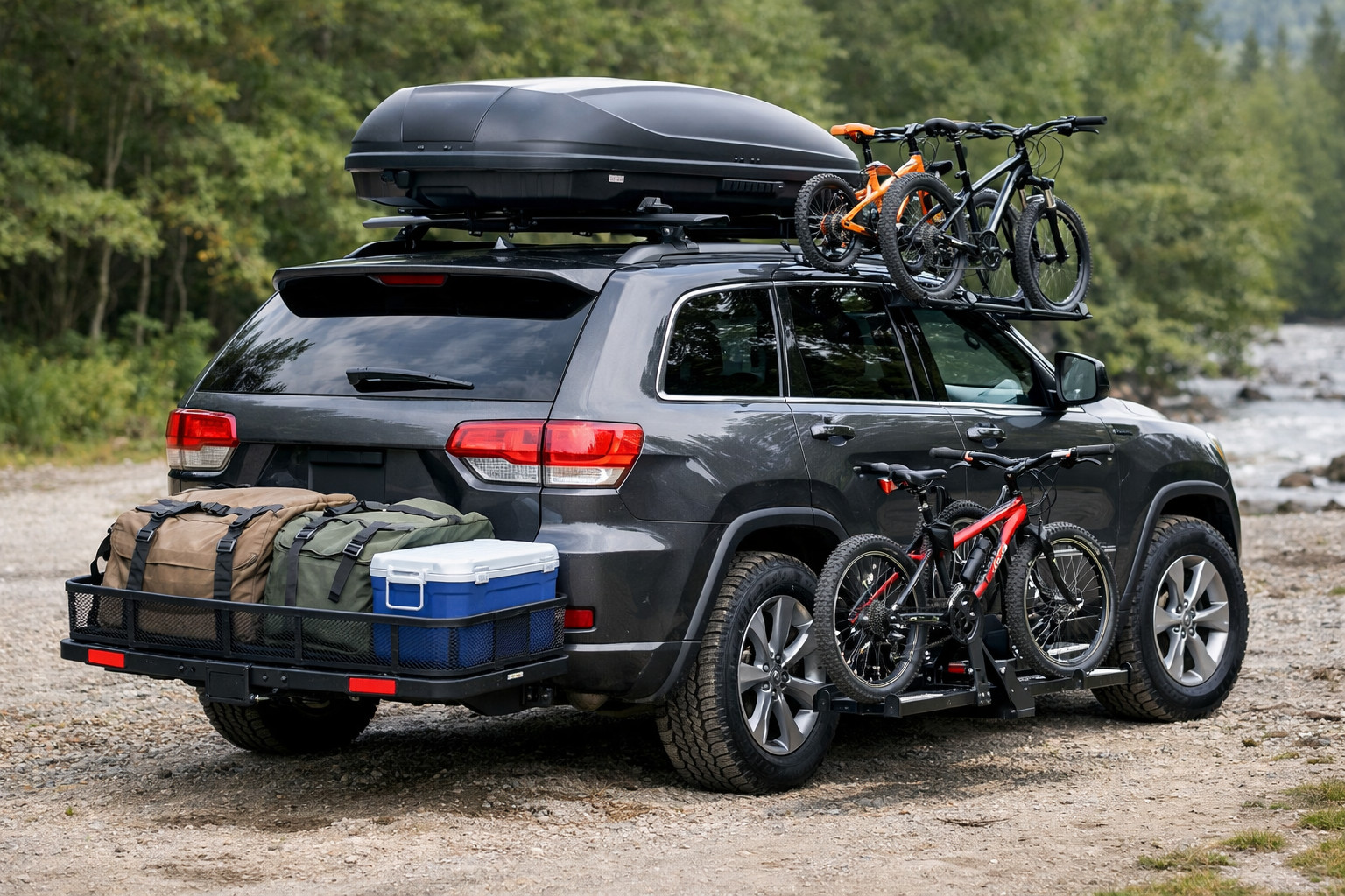 Was man am Jeep Grand Cherokee WK2 für Familie und schweres Gepäck montiert