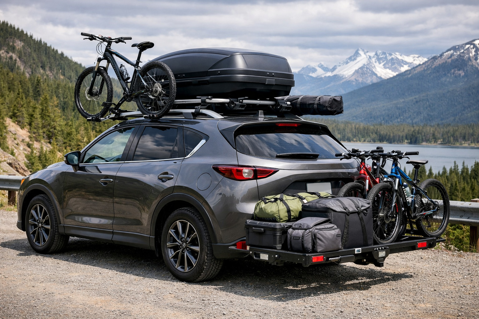 Was man am Mazda CX-5 2017+ für Reisen und Dachgepäck montiert