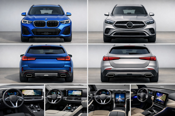 BMW X3 G45 vs Mercedes-Benz GLC X254: Design, Motoren, Ausstattung Foto 1