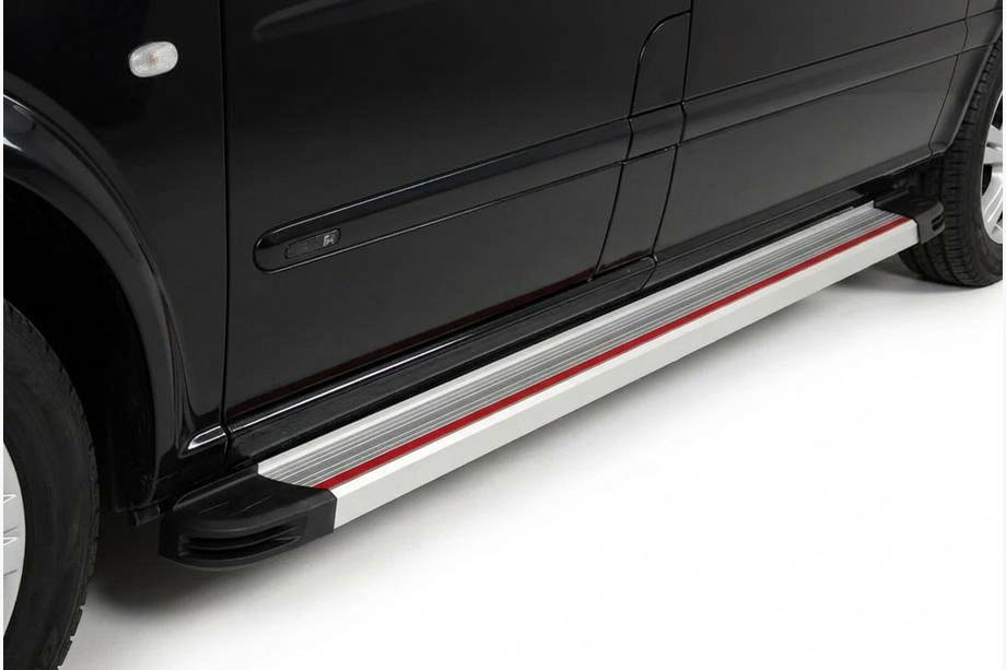 Mercedes Viano 2004-2014 Seitenschweller Maya Rot-Grau (2 Stk., Aluminium) Image