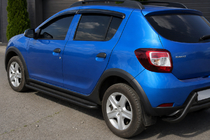Dacia Sandero 2013-2020 Seitliche Trittbretter KB001 (Edelstahl) Black 60 mm Foto 1