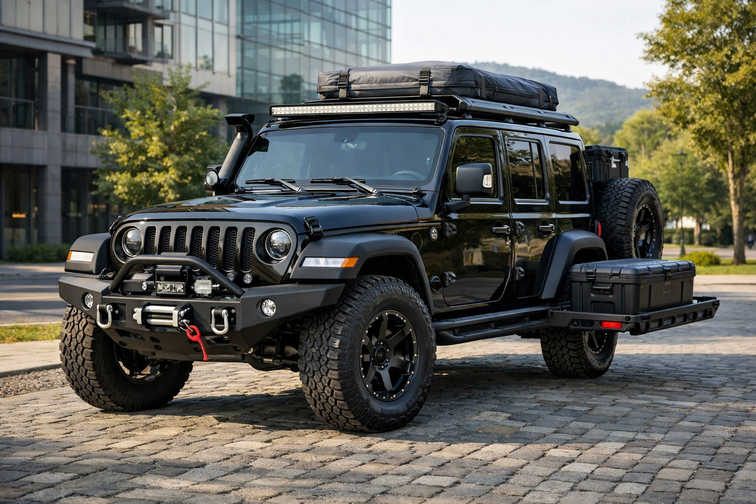 Was passt auf den Jeep Wrangler 2018+ für Stadt, Bodenfreiheit und Ausflüge ins Gelände