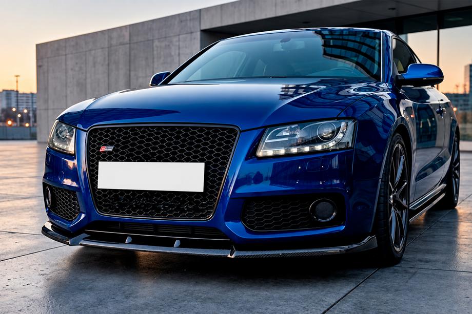 Audi A5 2007-2015 Frontlippe für Stoßstange Lip DPT V2 (für S-Line, 2007-2011, Schwarz Hochglanz) Image