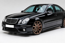 Mercedes E-class W211 2002-2009 Frontlippe DPT (Für AMG, 2006-2009, Schwarz Hochglanz) Foto 1