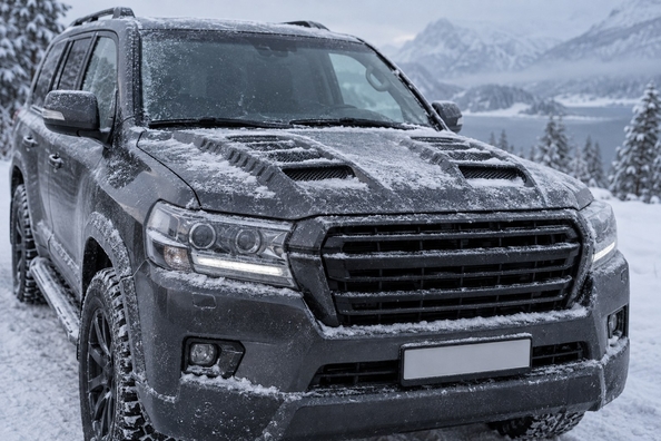 Tuning-Motorhaube im Winter: Schloss, Zug, Schnee, Kondens – Check vor Frost Foto 2