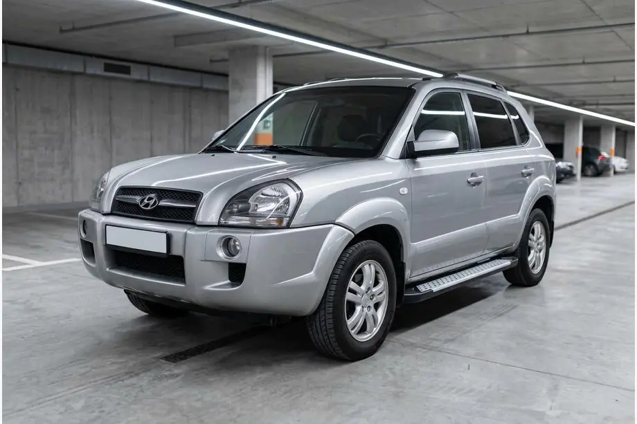 Hyundai Tucson JM 2004- Trittbretter Allmond Grey (2 Stk., Alu) Image