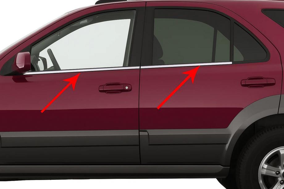 Kia Sorento I BL 2002-2009 Fensterzierleisten Edelstahl (4 Stk) OmsaLine - Italienischer Edelstahl Image