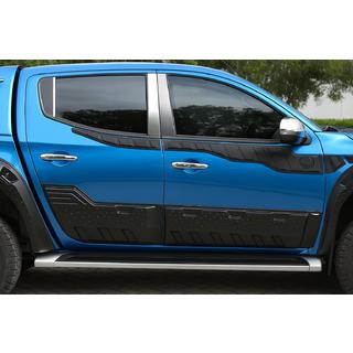 Edelstahl Türsäulen Zierleisten (6 Stk) Mitsubishi L200 2006-2015 Foto 1