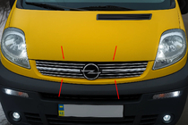 Opel Vivaro 2001–2015 Grill Abdeckungen 2001-2007 (8 Stk, Edelstahl) Foto 1