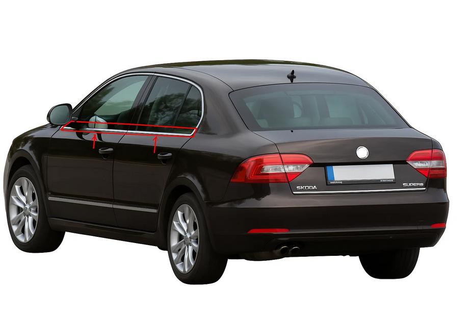 Skoda Superb 2009-2015 Fensterzierleisten Edelstahl (4 Stk) Image