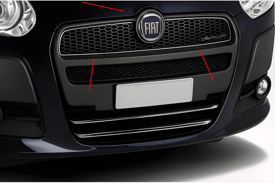 Fiat Doblo II 2010-2022 Kühlergrill Abdeckung (2010-2015, Oben, Edelstahl) Image