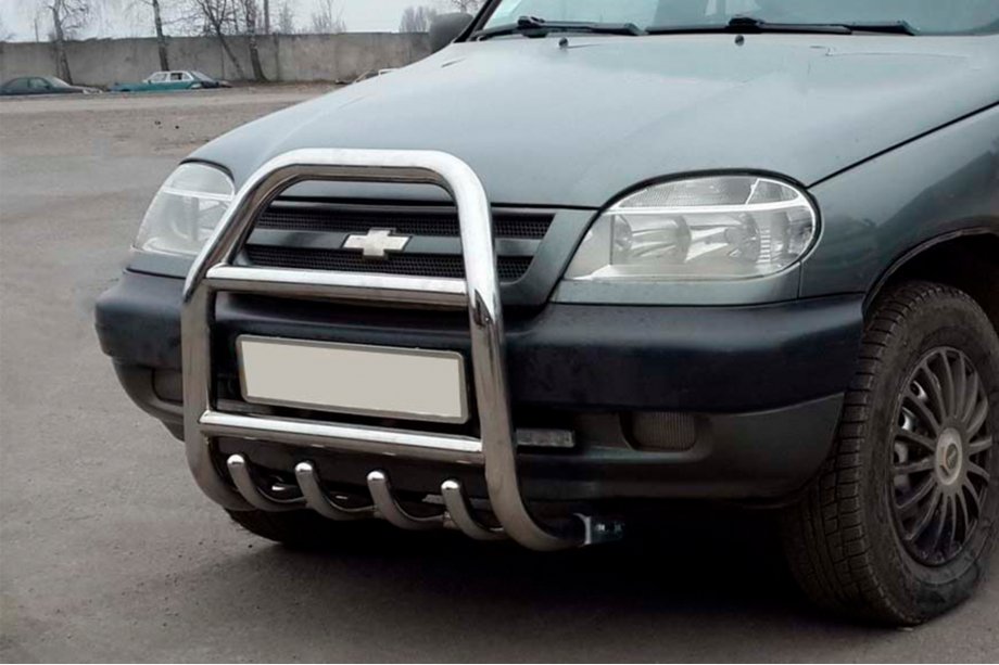 Chevrolet Niva 1998-2020 Frontbügel QT007 (Edelstahl) Image