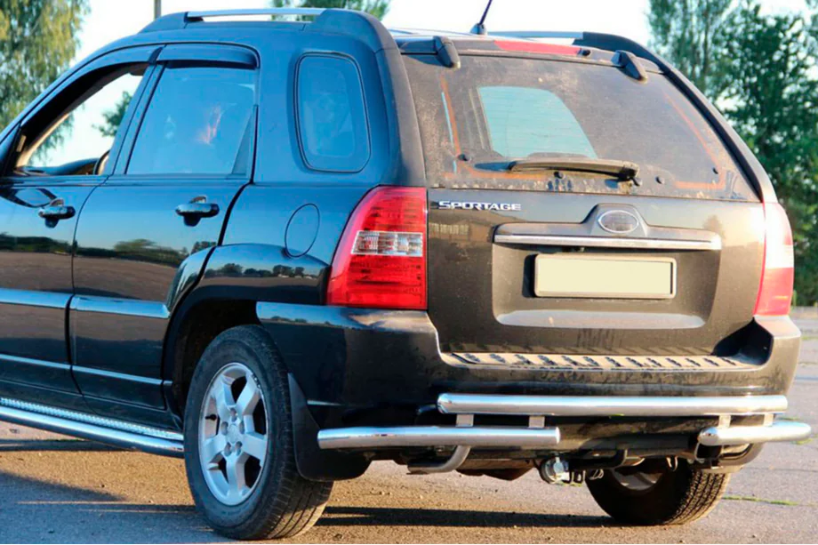 Kia Sportage 2004-2010 Heckbügel AK007 (Edelstahl) Image