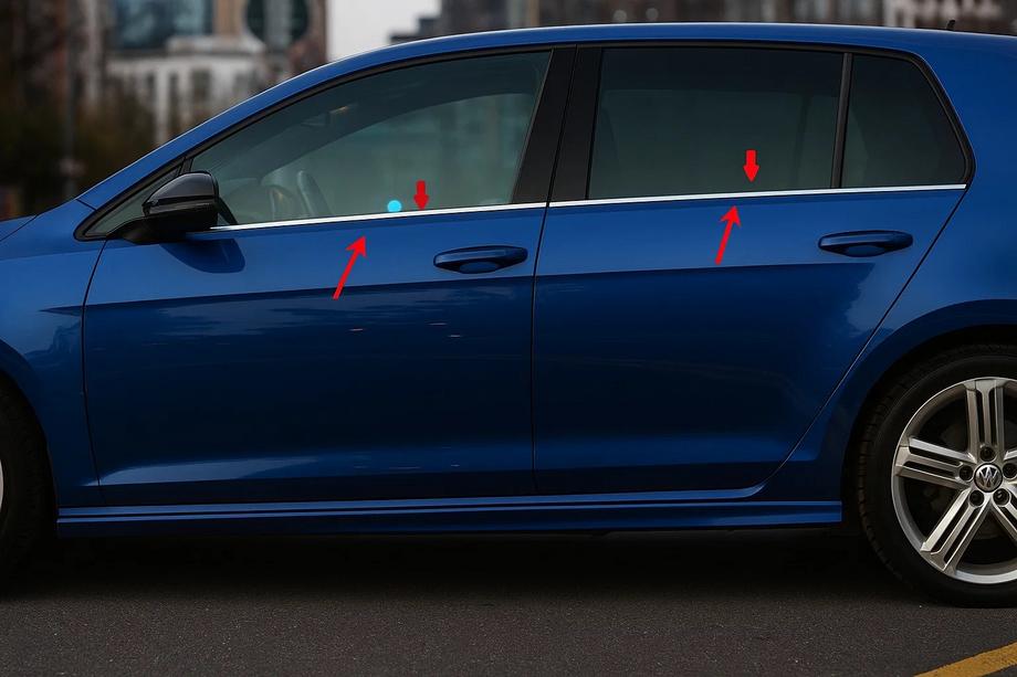 Volkswagen Golf 6 2008-2014 Fensterleisten Chrom (4 Stk, Edelstahl) Image