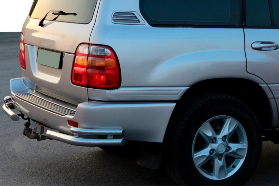 Toyota Land Cruiser 100 1998-2007 Hintere Eckschutzrohre AK003-Double (2 Stk., Edelstahl) Image