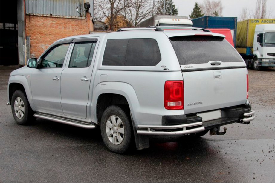 Volkswagen Amarok 2010-2022 Hintere Eckschutzrohre AK003-Double (2 Stk., Edelstahl) Image