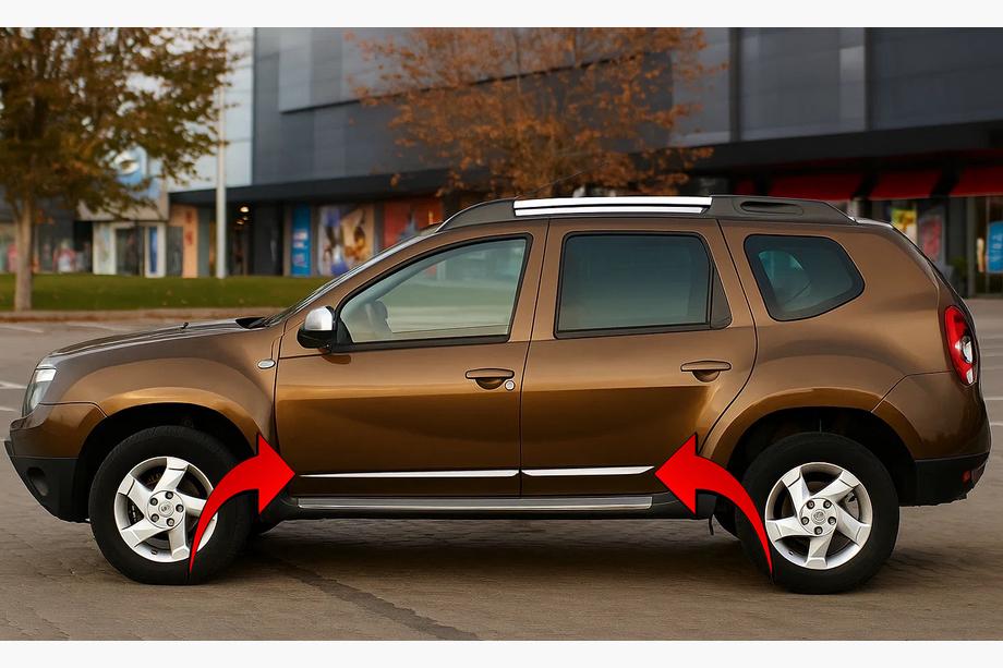 Renault Duster 2008–2017 Türleisten Edelstahl (4 Stk.) Carmos - Türkischer Edelstahl Image