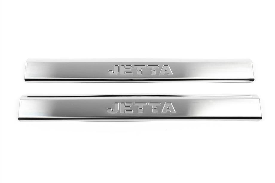 Volkswagen Jetta 2006-2011 Edelstahl Einstiegsleisten Innenbereich 4 Stk, mit Schriftzug, OmsaLine - Italienischer Edelstahl Foto 3