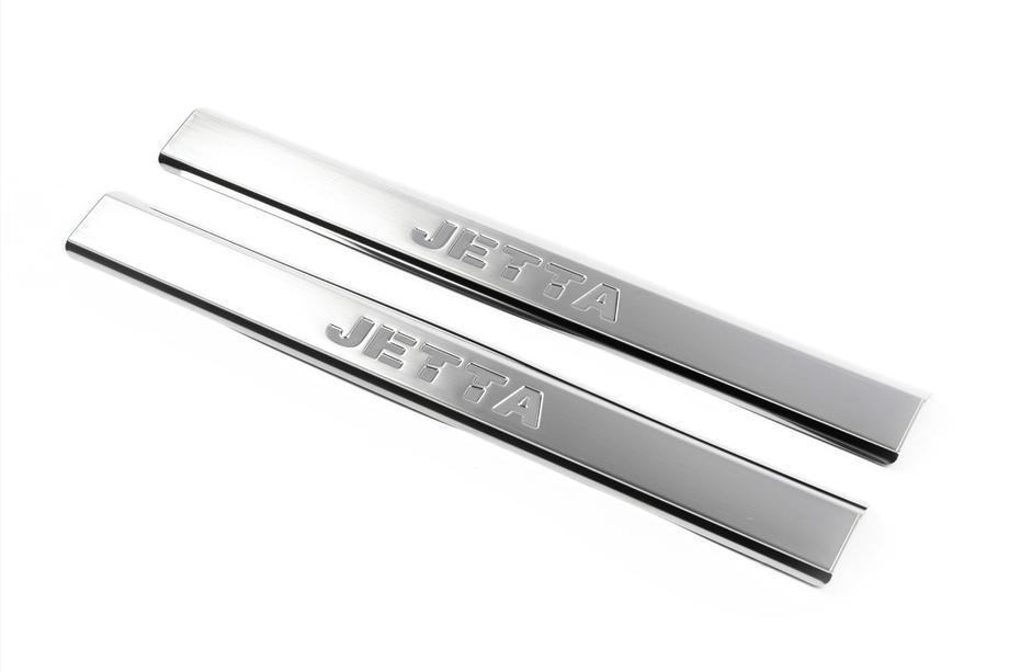 Volkswagen Jetta 2006-2011 Edelstahl Einstiegsleisten Innenbereich 4 Stk, mit Schriftzug, OmsaLine - Italienischer Edelstahl Foto 4