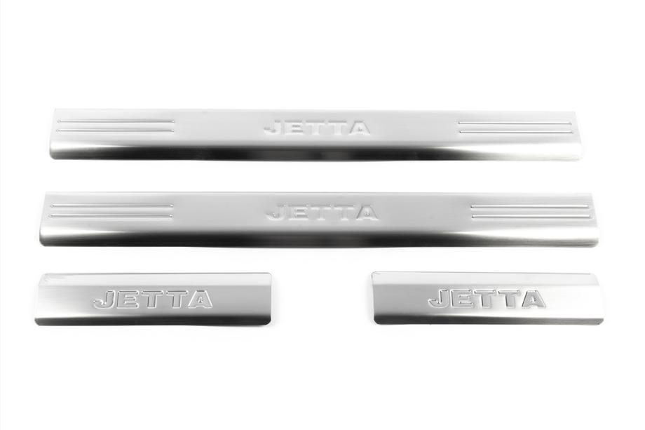 Volkswagen Jetta 2006-2011 Edelstahl Einstiegsleisten Innenbereich 4 Stk, mit Schriftzug, OmsaLine - Italienischer Edelstahl Foto 5