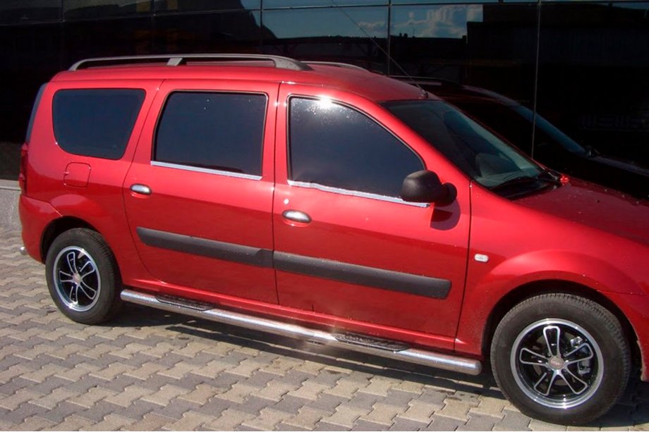 Dacia Logan MCV 2004-2014 Seitliche Rohre (2 Stk., Edelstahl) 70 mm, mit Kunststoffeinsätzen Image