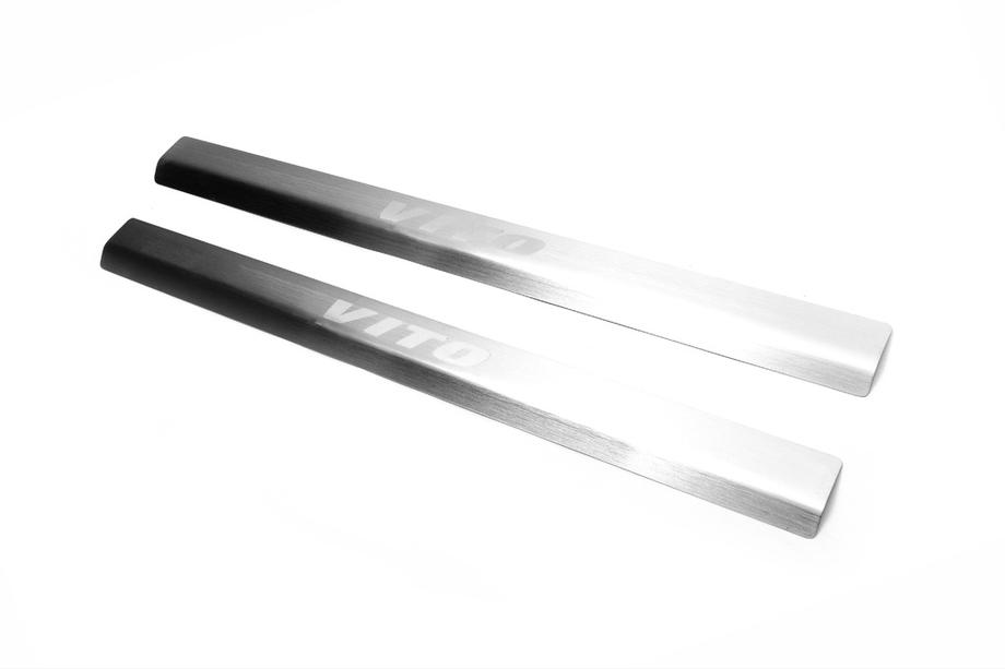 Mercedes Vito W638 1996-2003 Einstiegsleisten Abdeckungen Laser-Style (2 Stk, Edelstahl) Foto 1