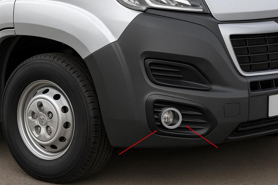 Citroen Jumper 2007-2025 Chrom Abdeckungen für Nebelscheinwerfer (Edelstahl) Image