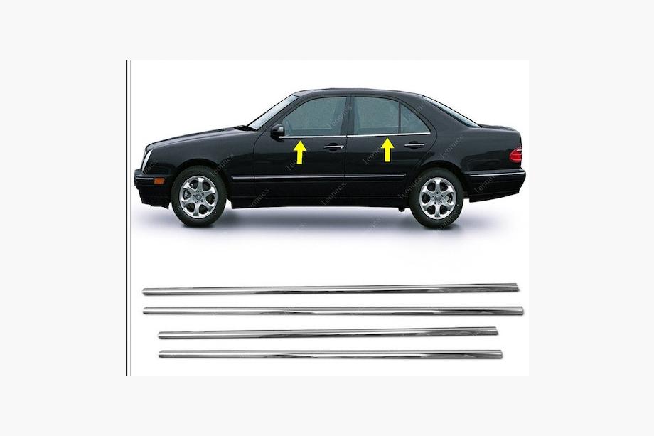 Mercedes E-class W210 1995-2002 Fensterunterkante Zierleisten Edelstahl (4 Stk) Foto 5