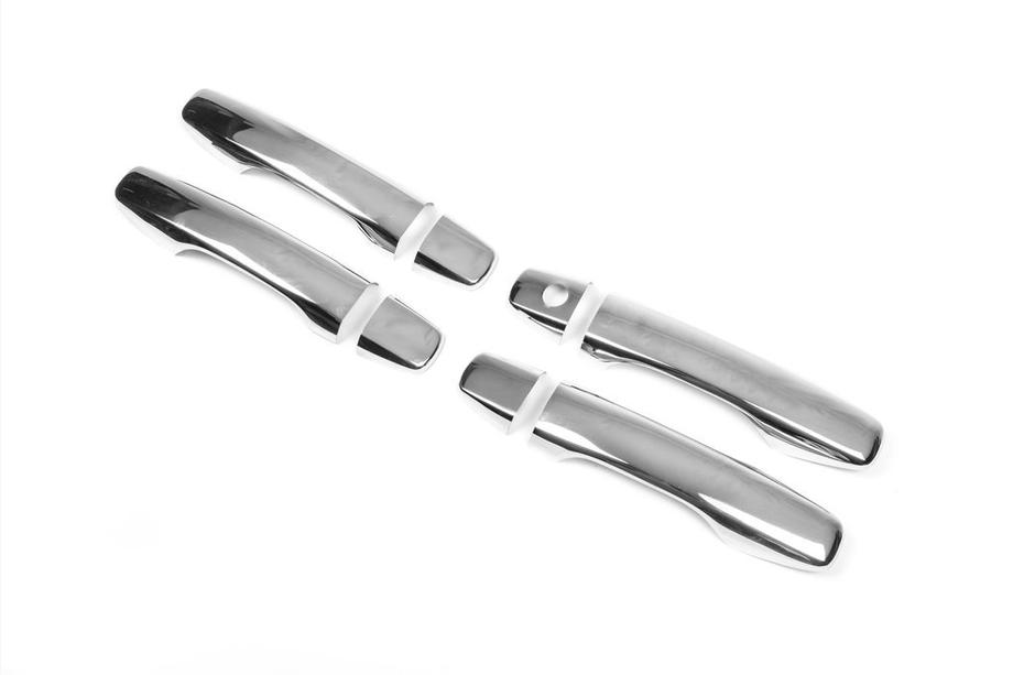 Toyota Land Cruiser 200 2007-2021 Chrom Türgriffblenden 2008-2015 (4 Stk, Edelstahl) 4 mit Taste, Carmos - Türkischer Stahl Foto 8