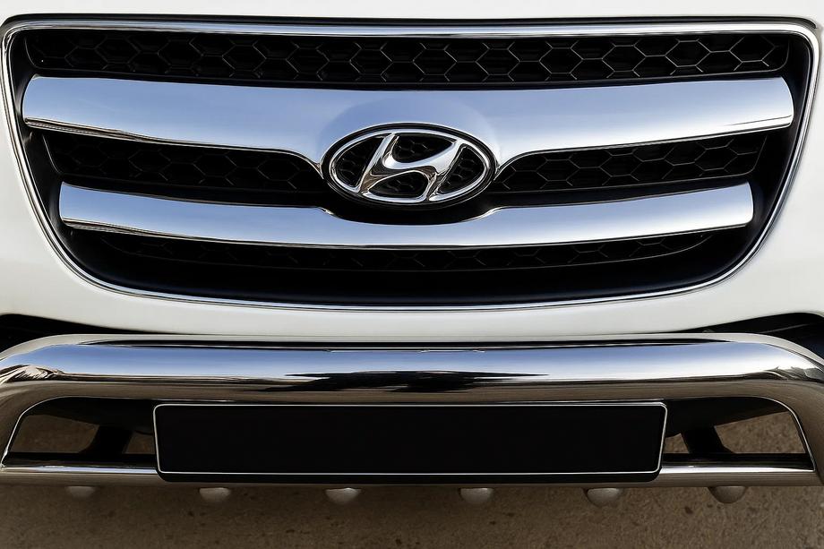 Hyundai Santa Fe 2 2006-2012 Chrom Kühlergrill Blenden (2006-2010, 2 Stk., Edelstahl) Foto 1